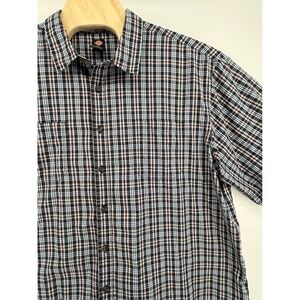 Dickies Mens Plaid Button Up Short Sleeve Relaxed Fit Shirt Size 3XL